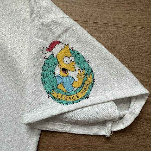 Vintage 90s The Simpsons Bah Humbug Size L-XL T-shirt Tee 1990 Oversized Rare - Picture 7 of 11